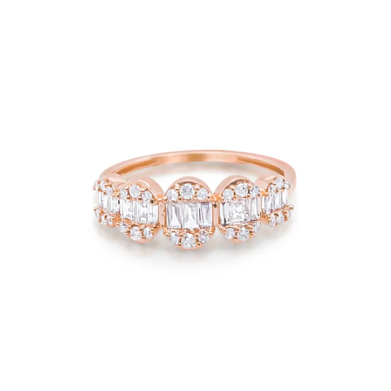 Rose Gold Diamond Baguette Disk Ring ONLINE EXCLUSIVE sold by Meira T