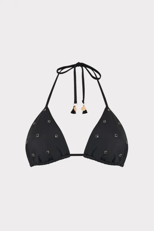 Millie Diamond Heat Set Triangle Bikini Top sold by Milly