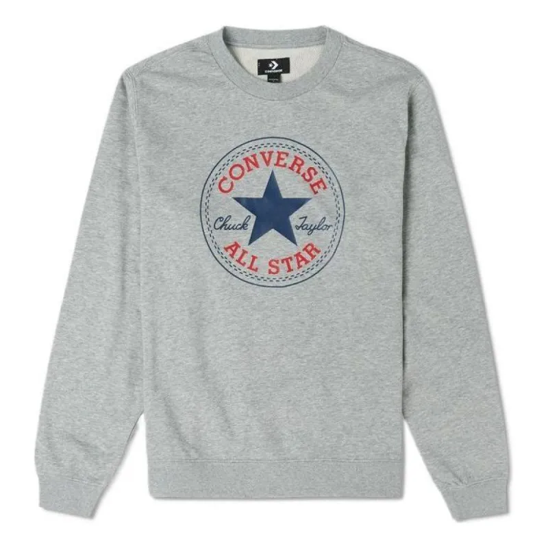 Converse Go-To All Star Patch Standard-Fit Fleece Sweatshirt 'Grey' 10025471-A03 sold by KicksCrew