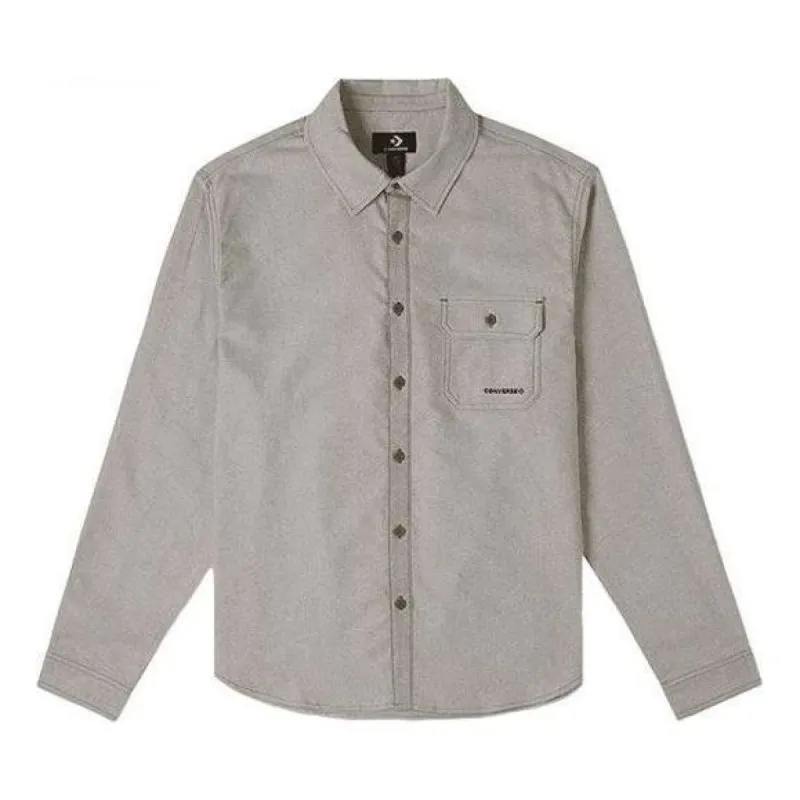 Converse Oxford LS Button Down Shirt 'Light Grey' 10025637-A02 sold by KicksCrew