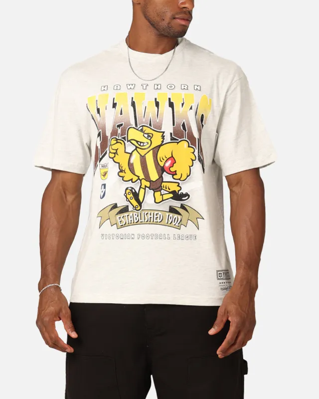 Mitchell & Ness Hawthorn Hawks Character T-Shirt Silver Marle sold by Culture Kings