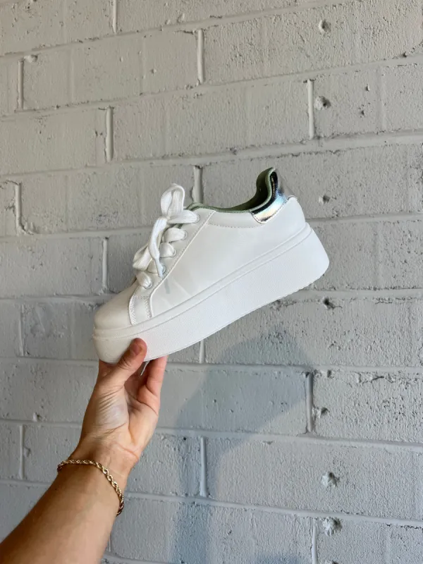 Record Smooth Platform Sneakers White sold by Chic by Ally B