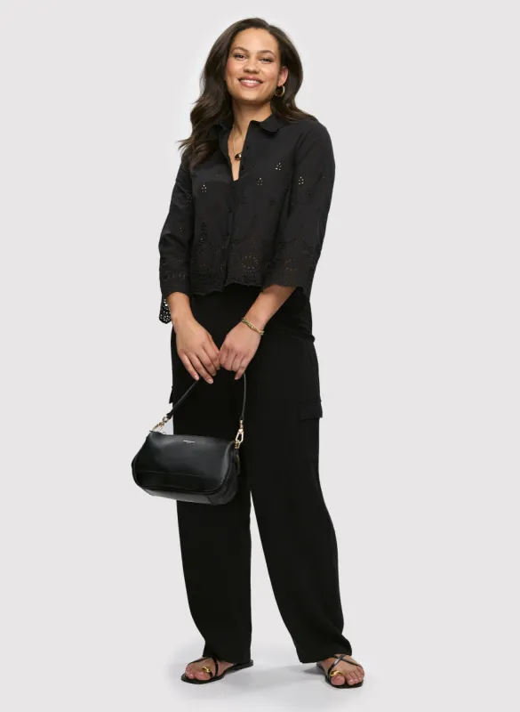 Eyelet Detail Blouse & Wide Leg Cargo Pants sold by Laura