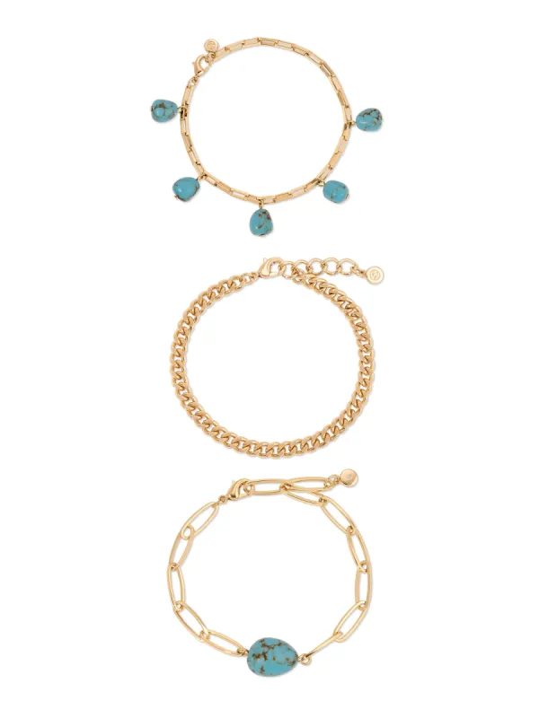 Turquoise Nugget Bracelet Set sold by ettika