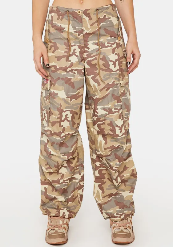 Desert Camo Flap Pocket Pants sold by Dolls Kill