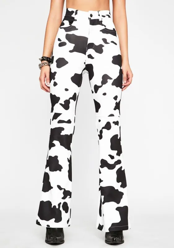 Everything's A1 Cow Print Pants sold by Dolls Kill