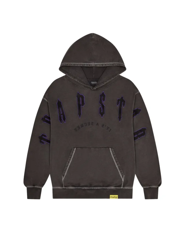 Trapstar x Cough Syrup Irongate Arch Hoodie - Black Enzyme sold by Trapstar London