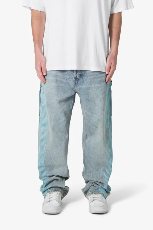 Ultra Baggy Flame Denim - Blue sold by MNML