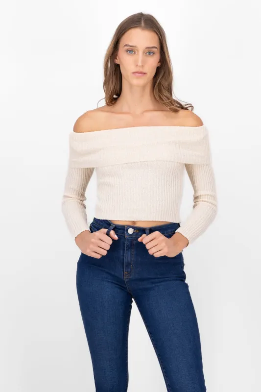 Top Off Shoulder Liso Tejido sold by Shasa