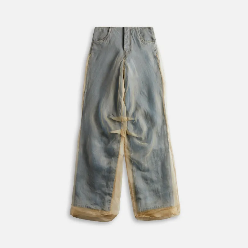 Christopher Esber Silk Parchment Denim Jean - Blue sold by Kith