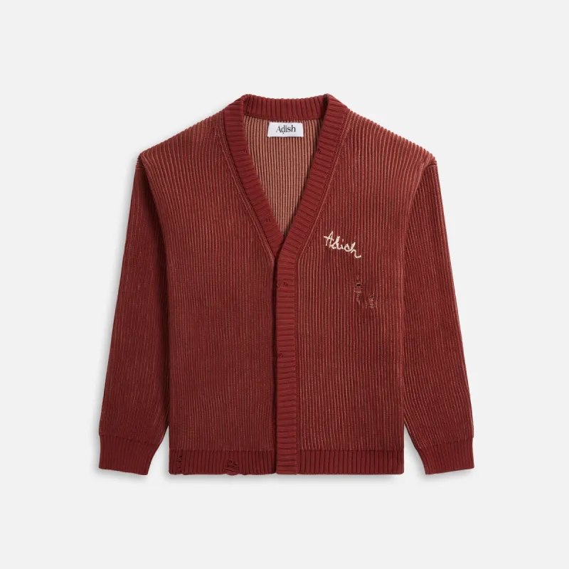 Adish Nujum Knitted Cardigan - Acrylic Burgundy sold by Kith