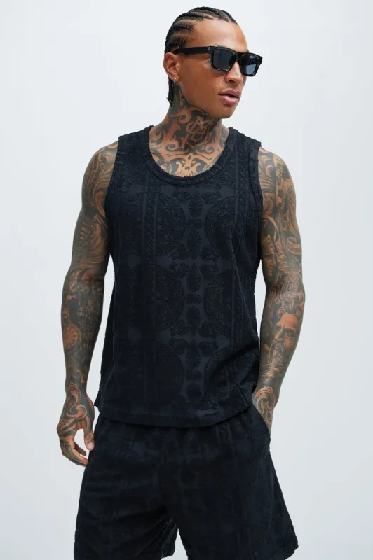 Link Textured Tank - Black sold by Fashion Nova