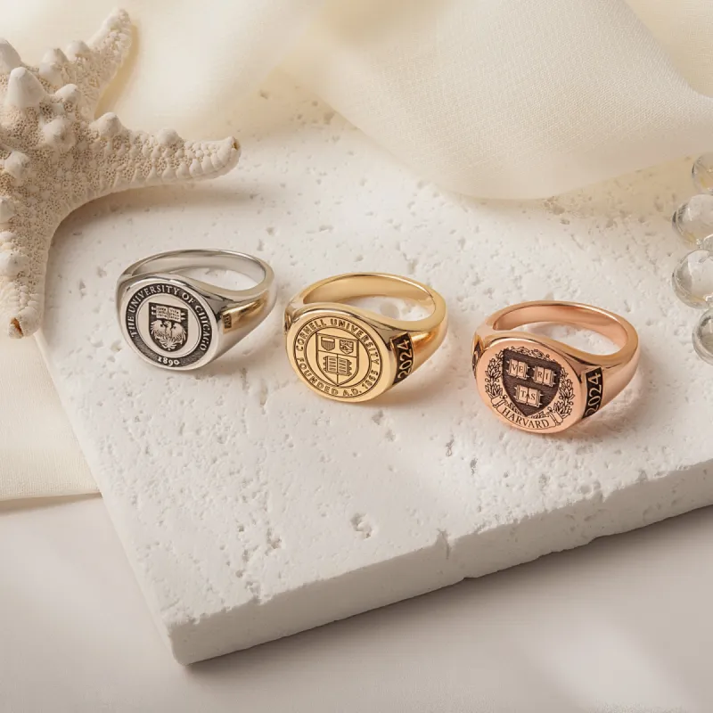 Custom College Emblem Signet Ring sold by Anavia