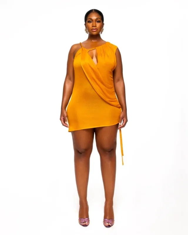 Sage Draped Mini Dress sold by Hanifa