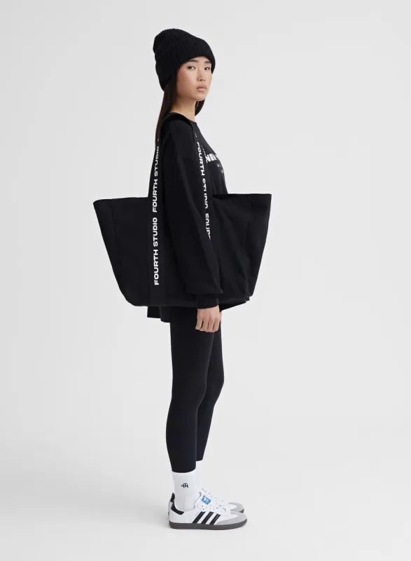 Black Fourth Studio Branded Strap Tote Bag - Abi sold by 4th and Reckless