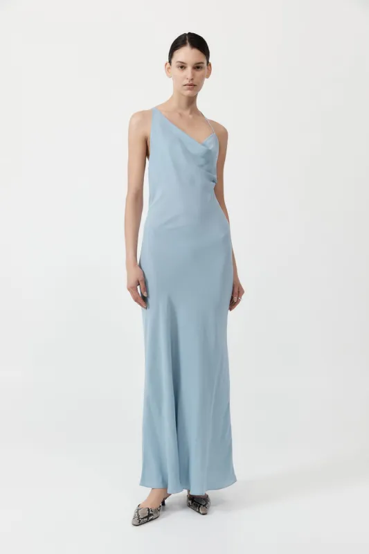 Asymm Drape Maxi Dress - Stone Blue sold by St. Agni