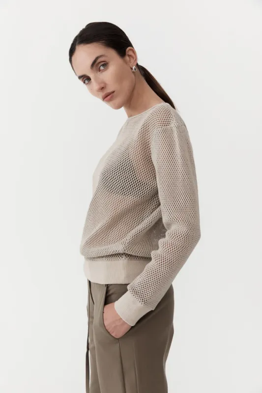 Mesh Long Sleeve Top - Aloe sold by St. Agni