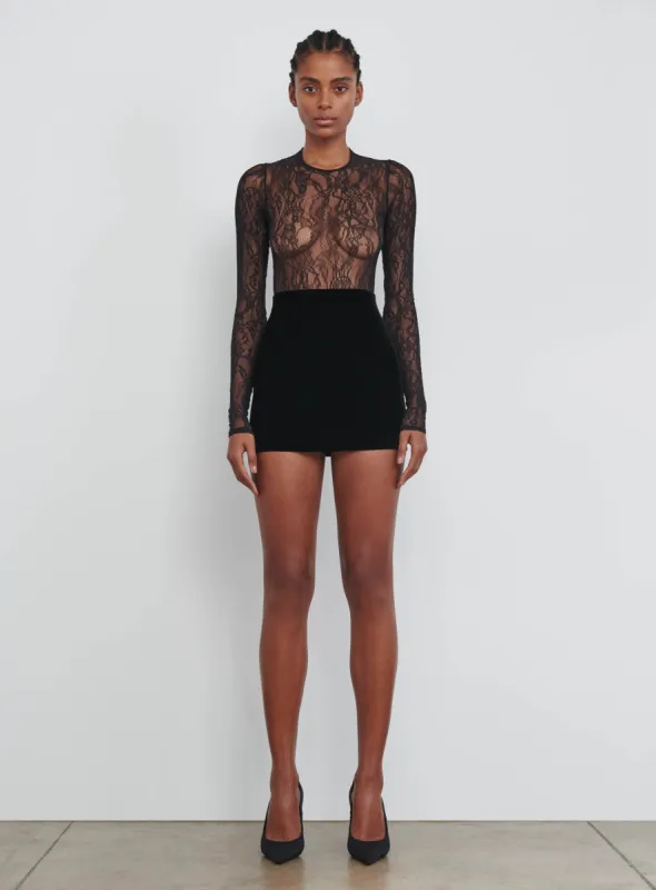 Velvet Mini Skirt sold by WARDROBE.NYC