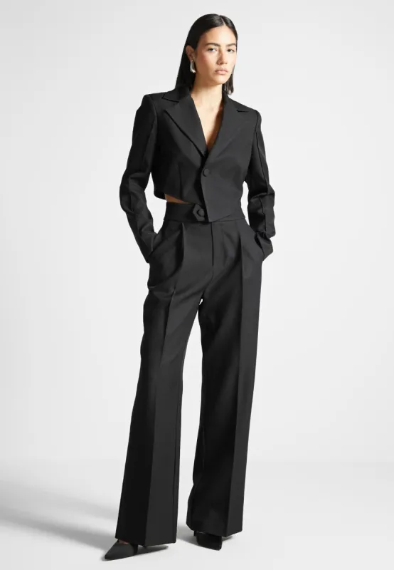 Elsa - High Waisted Tailored Trousers - Black sold by Maniere De Voir