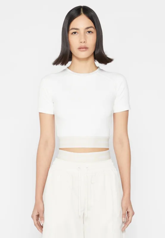 MDV Banded Crop T Shirt - Off White sold by Maniere De Voir