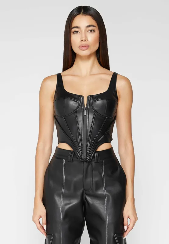 Leather Corset Top - Black sold by Maniere De Voir