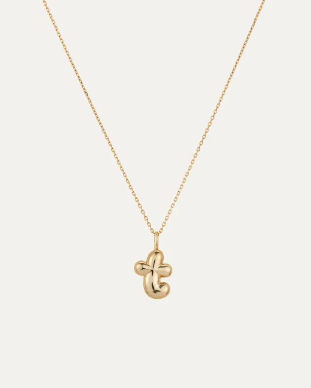 14K Gold Bubble Letter Necklace - T sold by JENNY BIRD