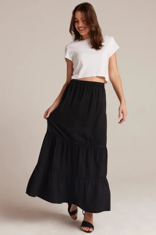 Ladder Trim Tiered Maxi Skirt sold by Hills Dry Goods