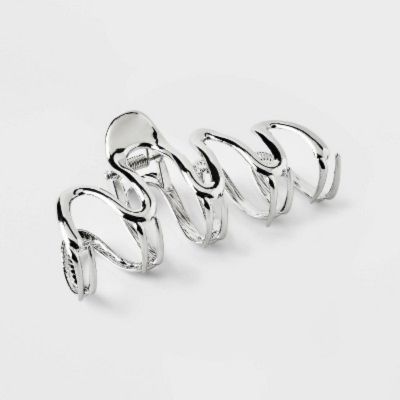 Metal Squiggle Claw Hair Clip - Wild Fable™ Silver sold by Target