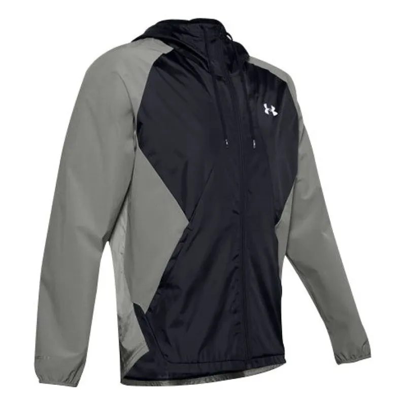Under Armour Stretch Woven Running Jacket 'Black Grey' 1352021-388 sold by KicksCrew