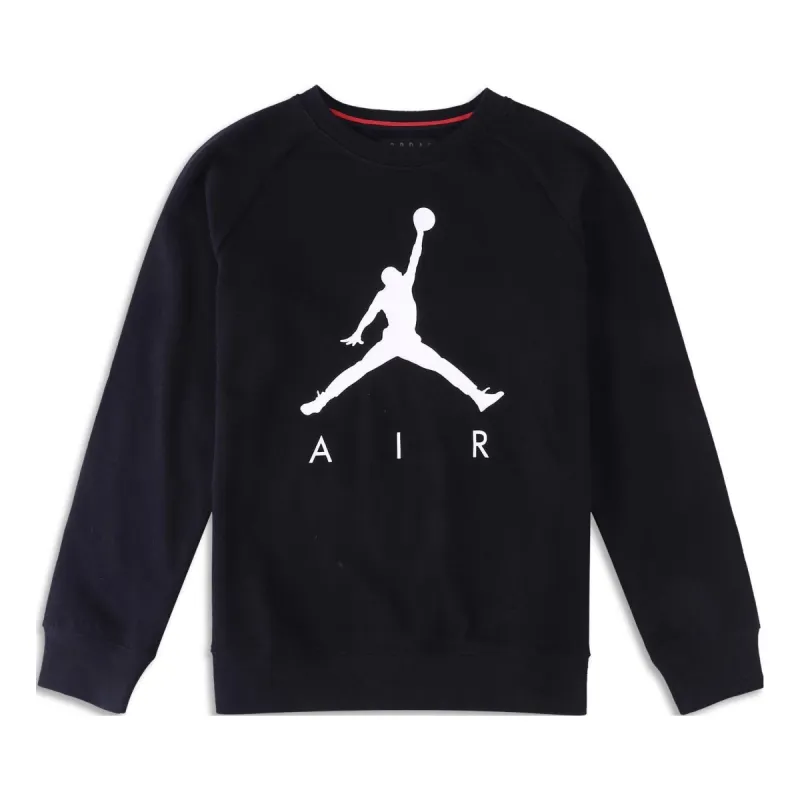 (GS) Air Jordan Jumpman Fleece Crewneck Sweatshirt 'Black White' HA5072-023 sold by KicksCrew