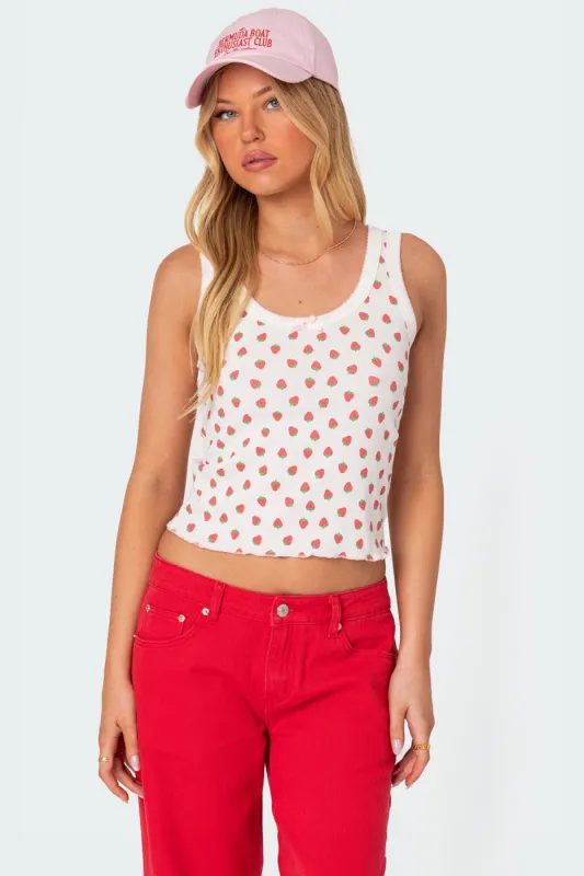 Berry Cool Printed Tank Top sold by Edikted