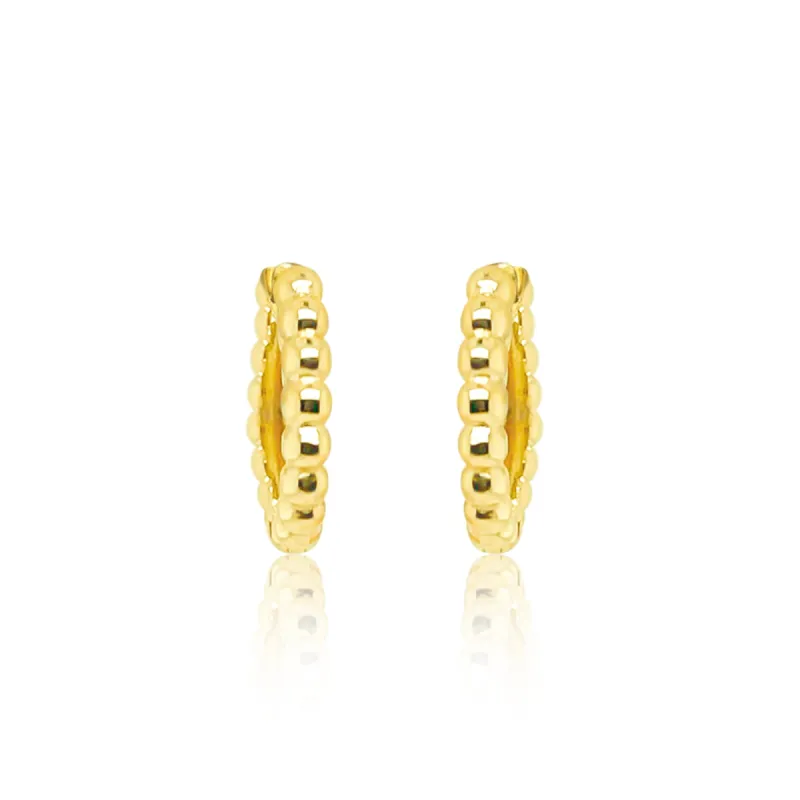 Yellow Gold Beaded Hoops ONLINE EXCLUSIVE sold by Meira T