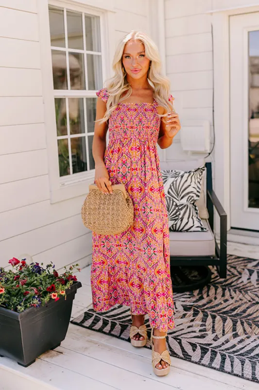 Savannah Estate Smocked Maxi Dress sold by Impressions