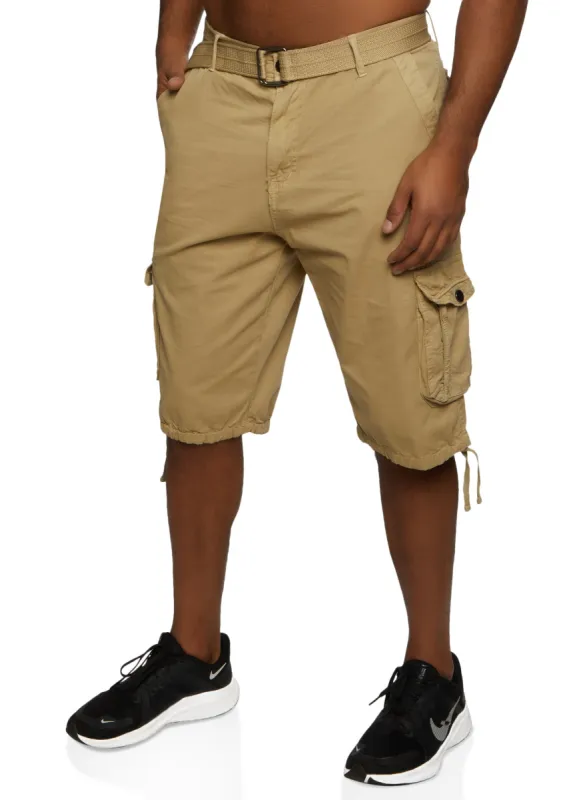 Mens Twill Belted Cargo Shorts sold by Rainbow