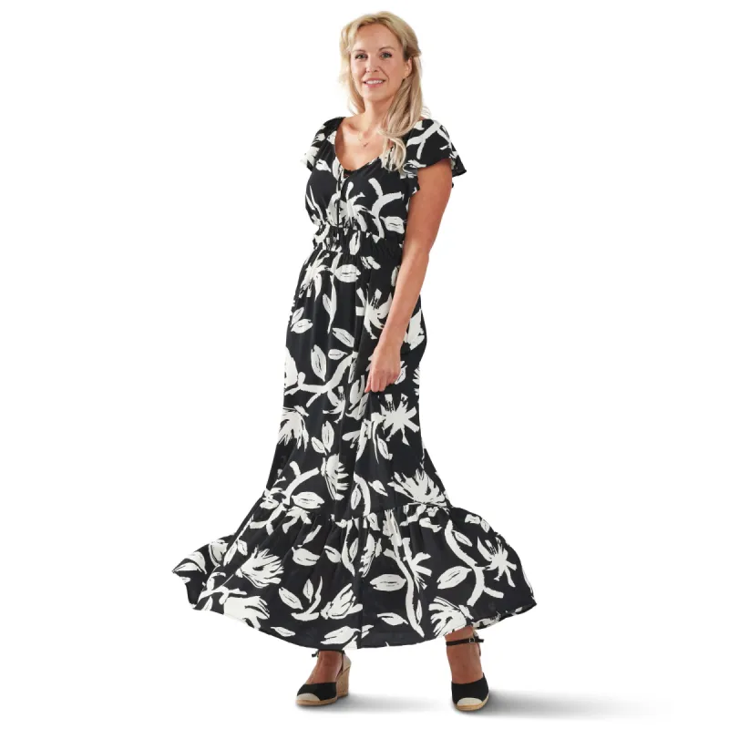 lily morgan Women's Flutter Sleeve Maxi Dress sold by Giant Tiger