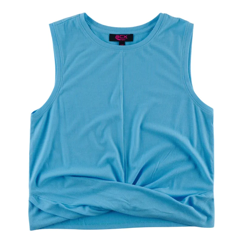 ACX Active Women's Sleeveless Ribbed Tank with Front Knot sold by Giant Tiger