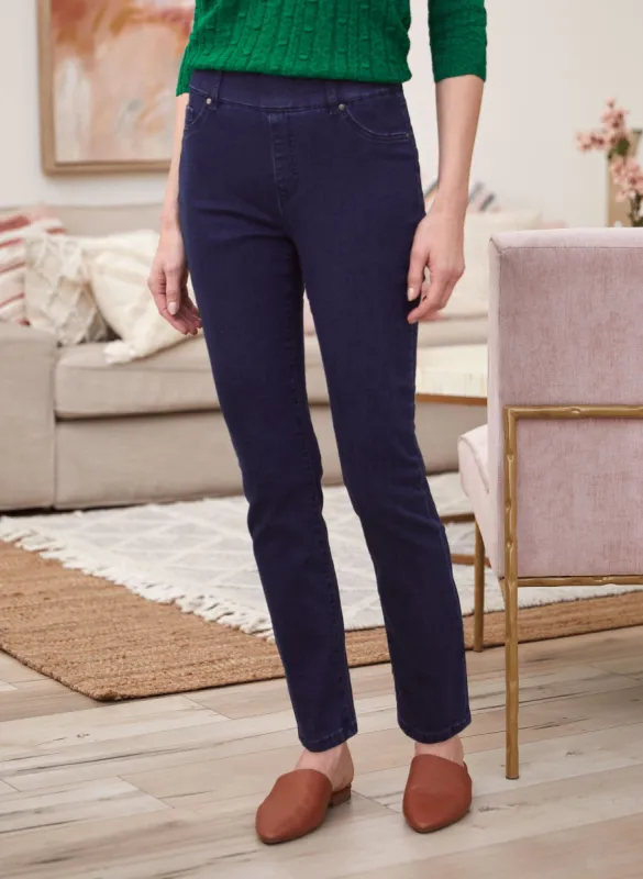 Pull-On Straight Leg Jeans sold by Laura