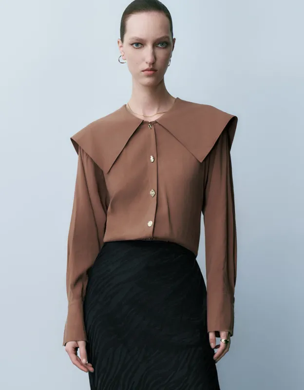 Lapel Loose Shirt sold by Urban Revivo