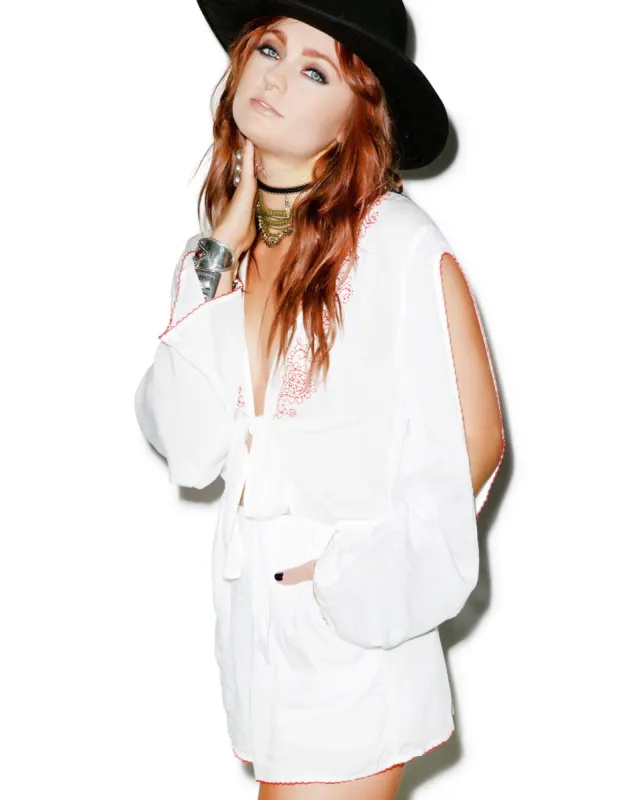 Journey Embroidered Romper sold by Dolls Kill