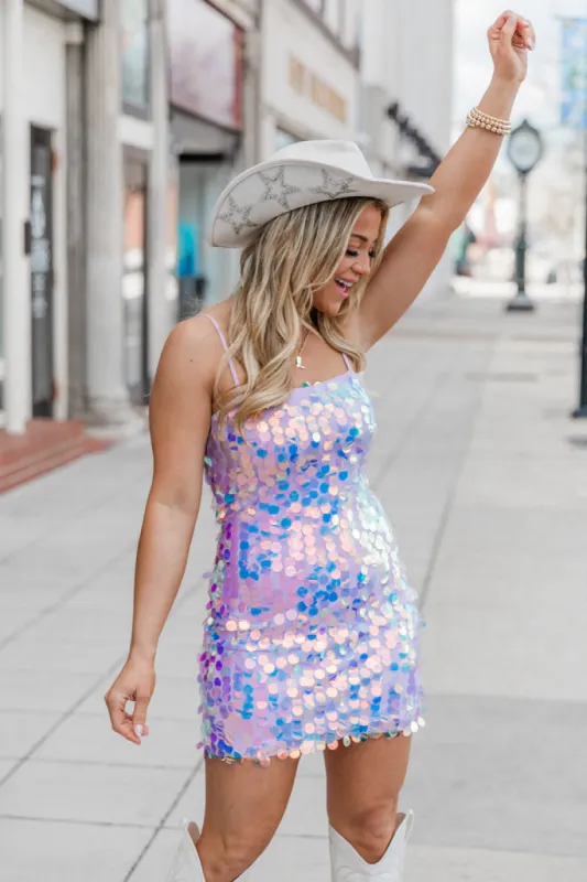 Rock On Purple Large Sequin Mini Dress FINAL SALE sold by Pink Lily