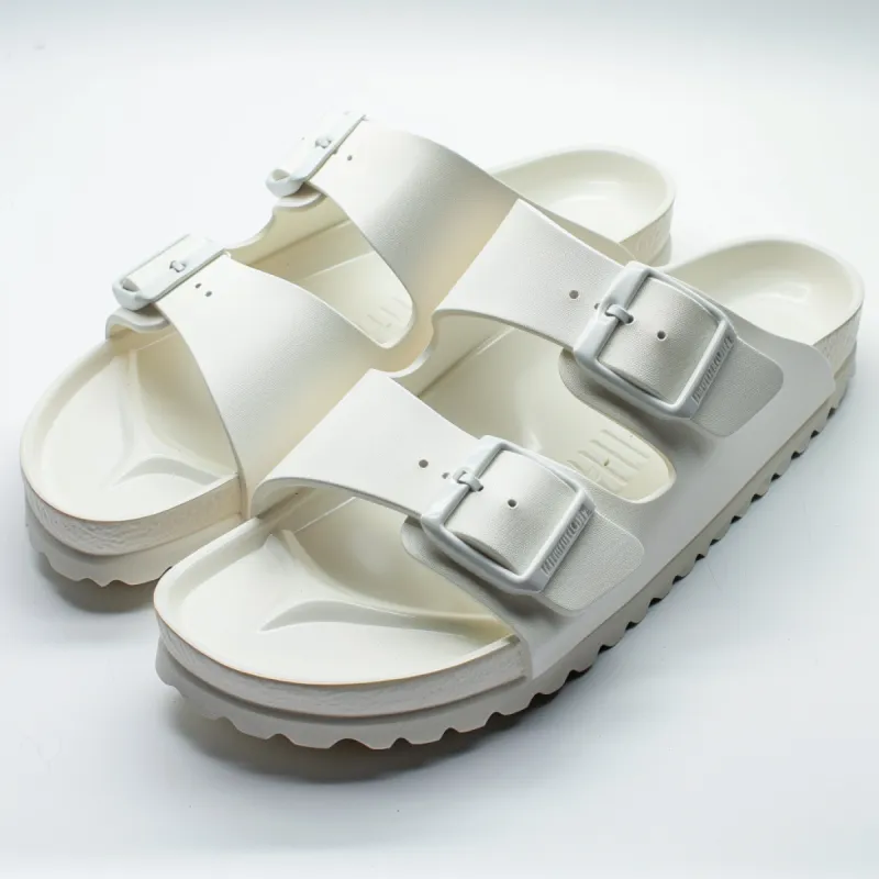White Leather Pearl Pamper Slippers with Buckle - Summer 2024 Collection sold by Costoso Italiano