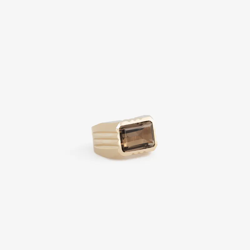 14Kt Gold Smoky Quartz Signet Ring sold by Aime Leon Dore