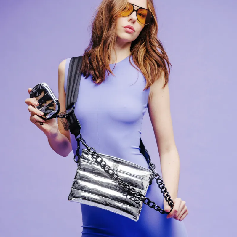 Silver Mirror Downtown Crossbody sold by Think Royln
