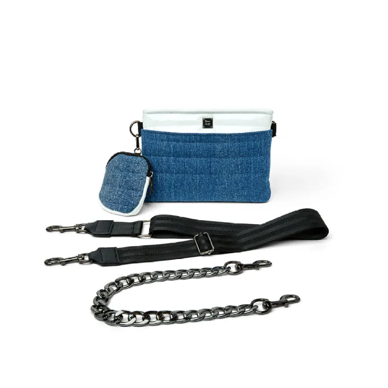 Downtown Crossbody in Stone Washed Denim sold by Think Royln