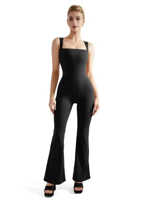 Buttery Soft Sleeveless Flare Jumpsuit sold by Suuksess