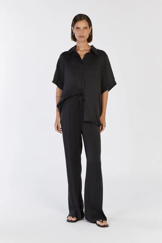 EVANS BLACK SILK PANT sold by Dissh