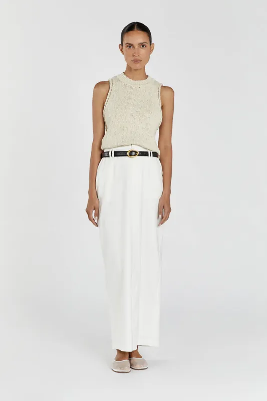DION NATURAL BOUCLE CREW NECK TOP sold by Dissh