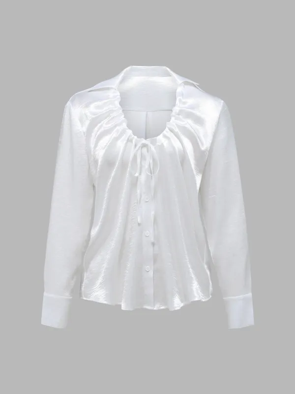Adjustable Drawstring Round-Neck Loose Fit Blouse sold by Aha Selected