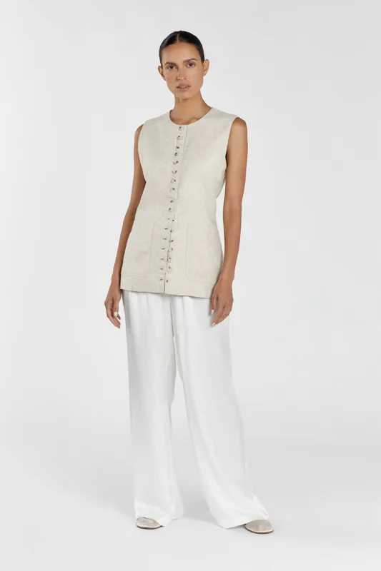 MYA WHITE SATIN PANT sold by Dissh