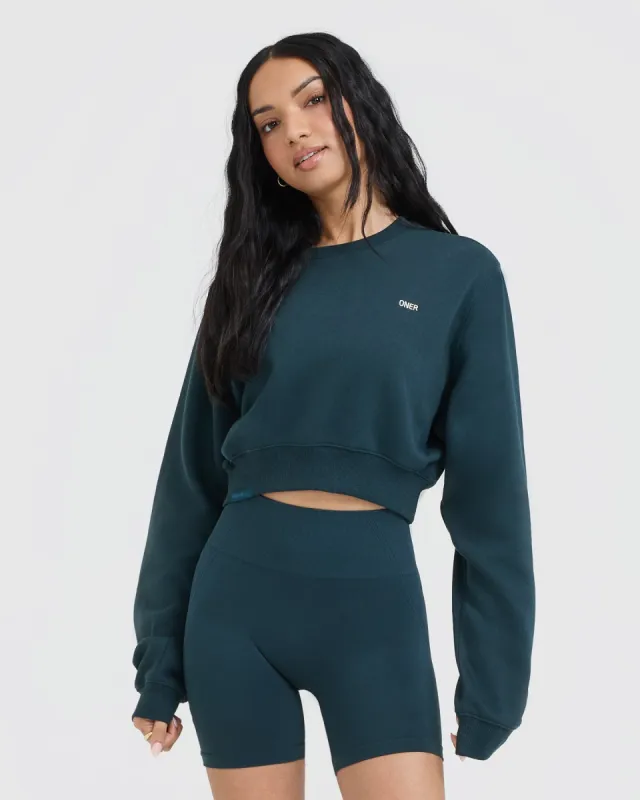 Foundations Crop Sweatshirt | Oil Blue sold by Oner Active
